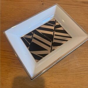 Cartier Black and White Vanity Tray with Silver Trim